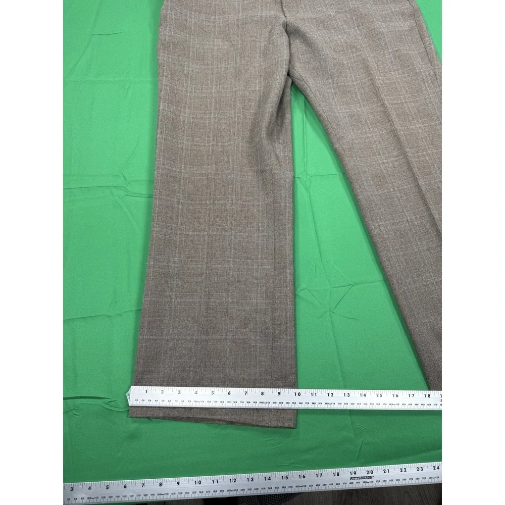 Vintage Levis Action Slacks Mens Brown Plaid Dress Pants 36x30 Wool Blend USA